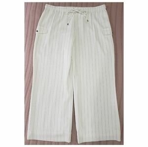 Calvin Klein XL Pinstripe Drawstring Waist Cargo Pants - EUC